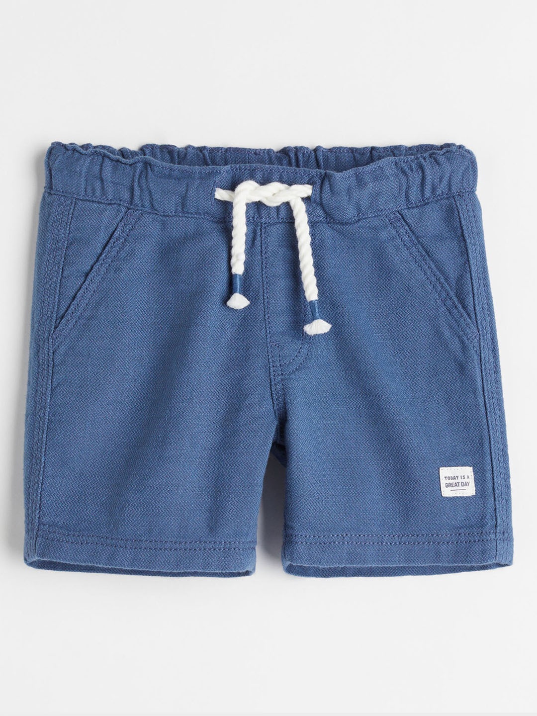 

H&M Kids Boys Slub-weave shorts, Blue