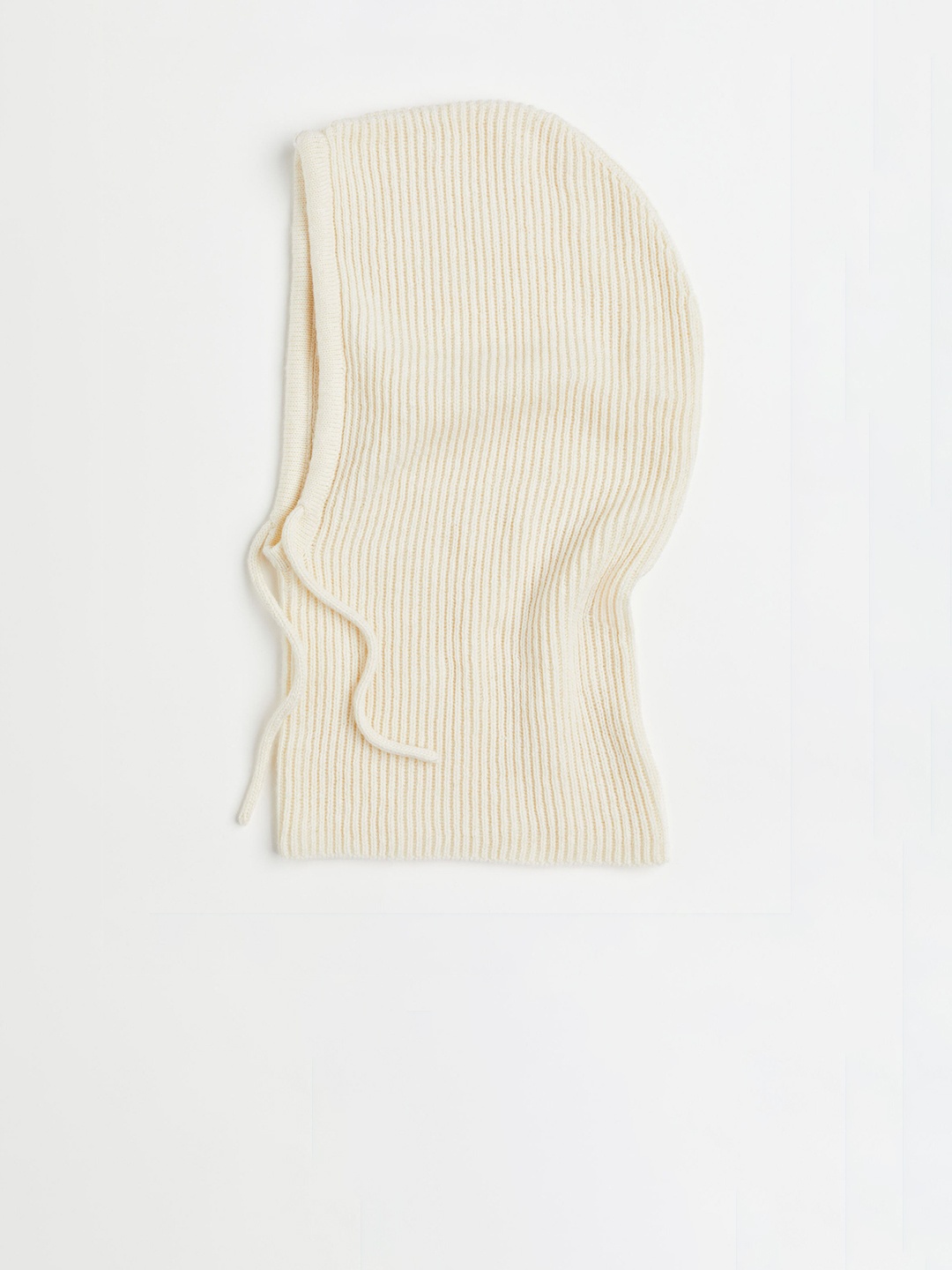 

H&M Women White Ribbed Balaclava Hat