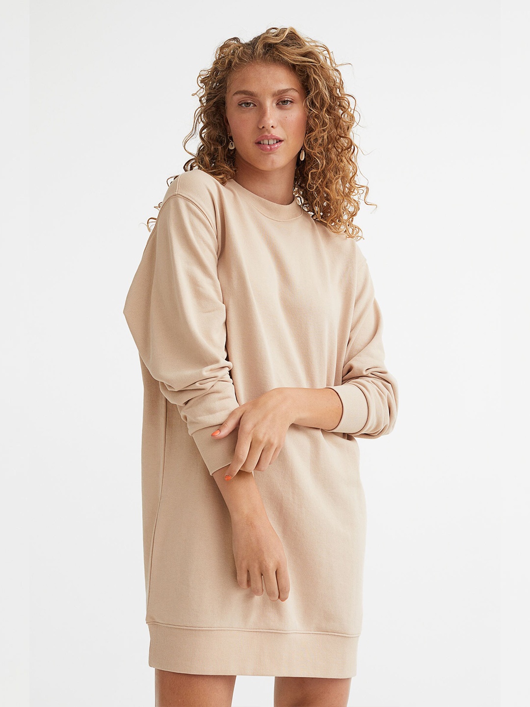 

H&M Woman Sweatshirt dress, Beige