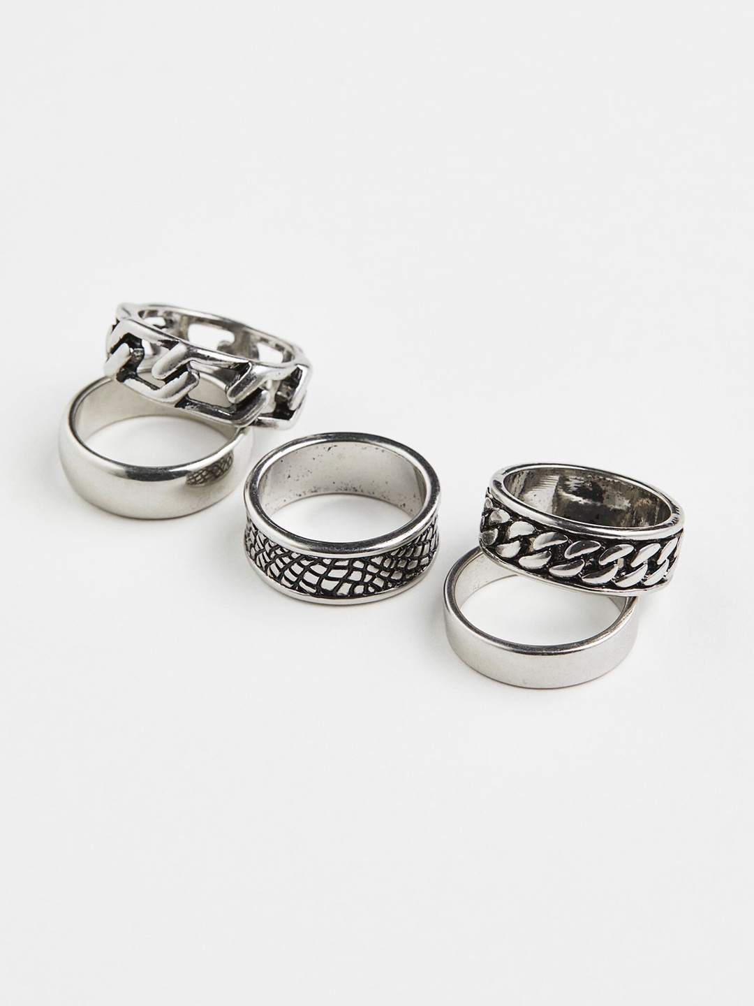 

H&M Men 5-Pack Rings, Silver