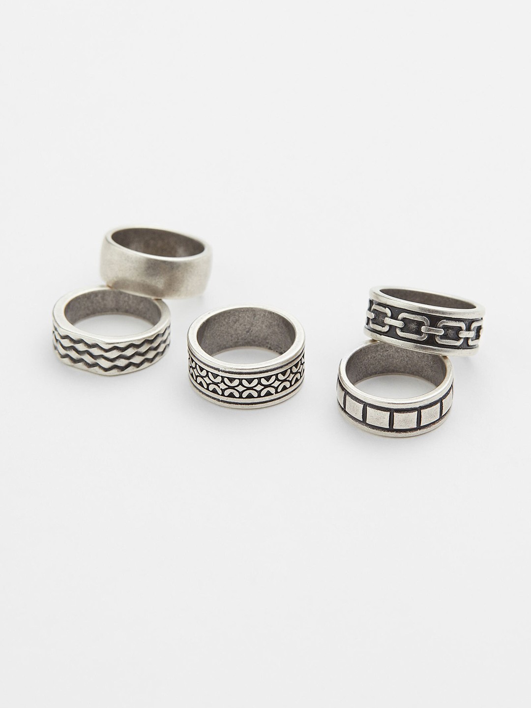 

H&M Men 5-Pack Rings, Silver