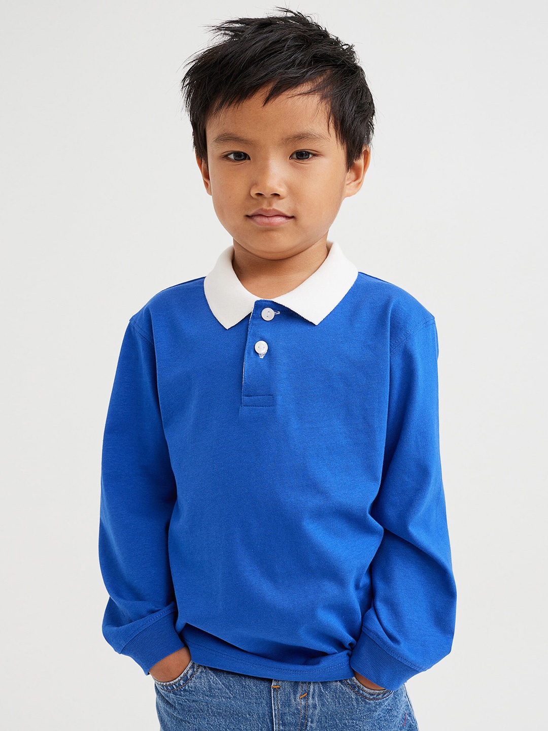 

H&M Kids Boys Cotton rugby shirt, Blue