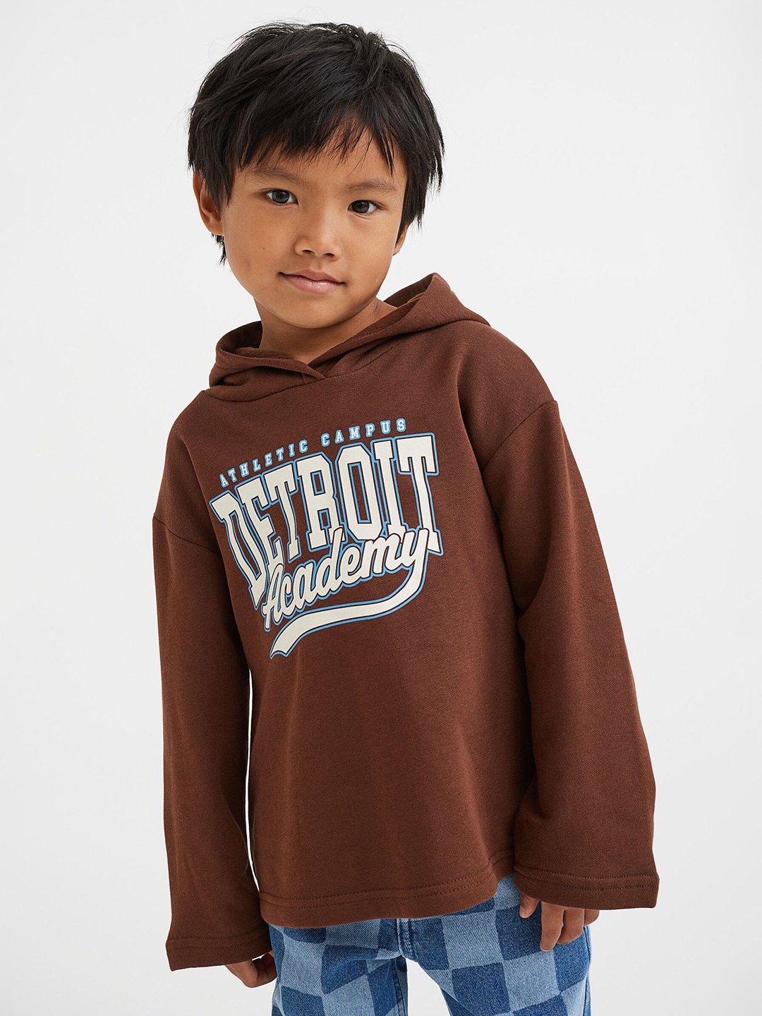 

H&M Boys Printed Hoodie, Brown