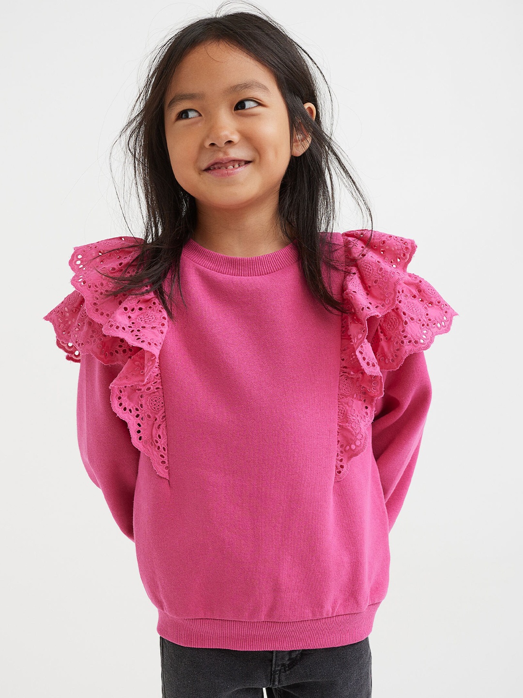 

H&M Girls Oversized Sweatshirt, Pink