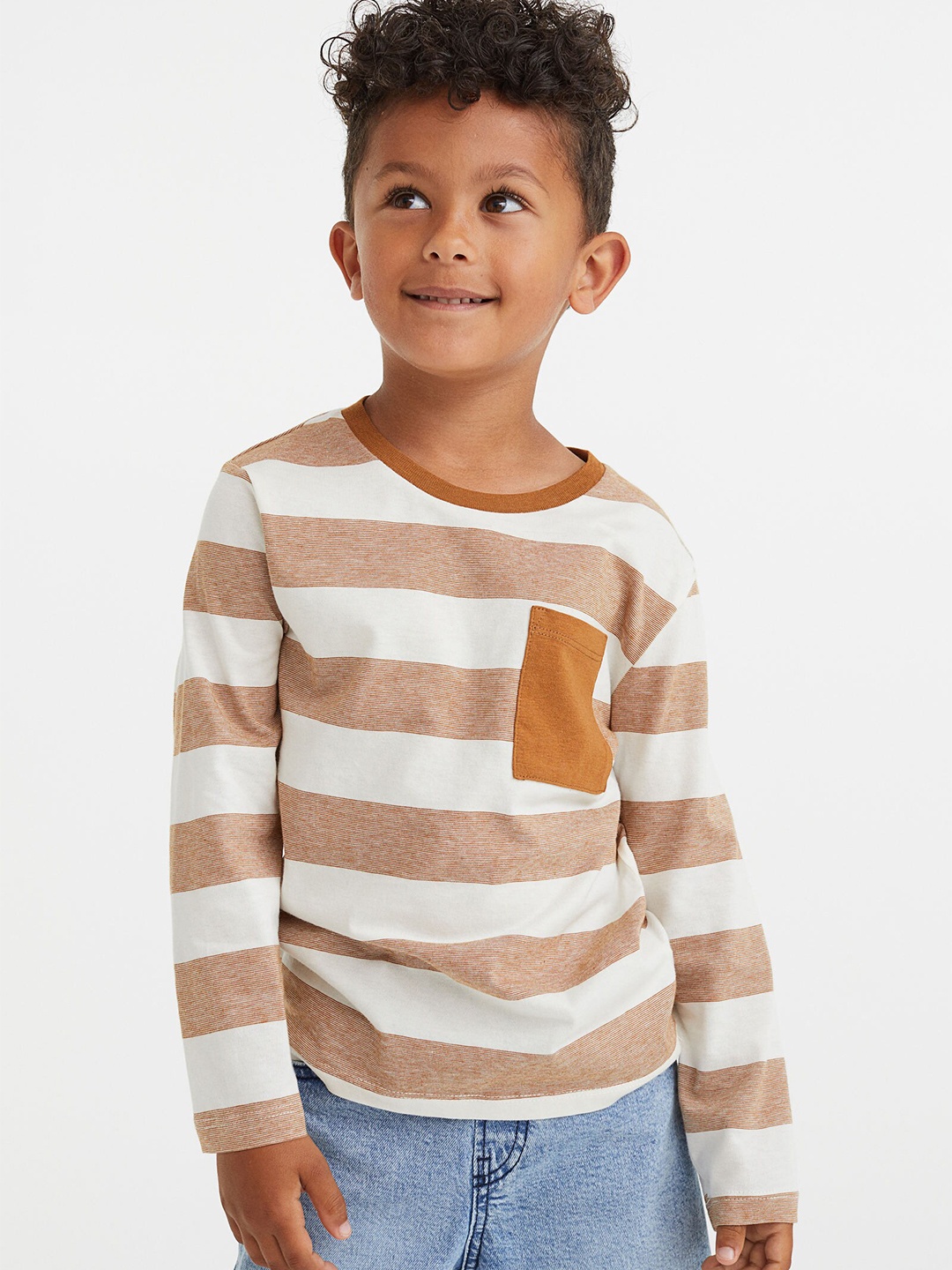 

H&M Boys Pocket-detail jersey top, Brown