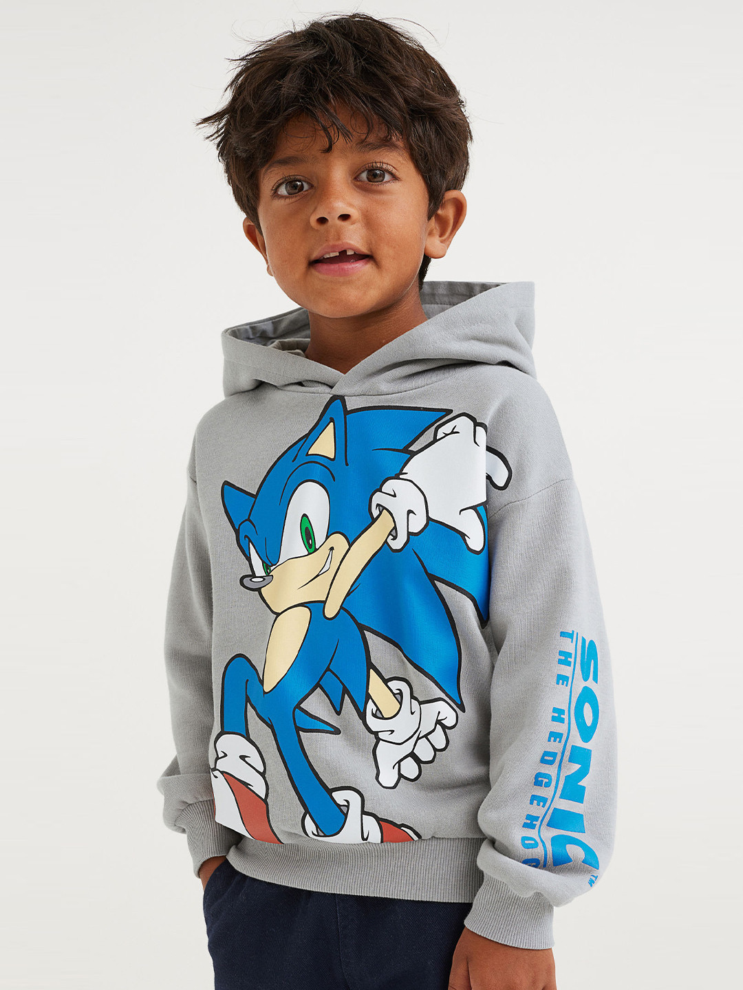 

H&M Boys Printed Hoodie, Grey