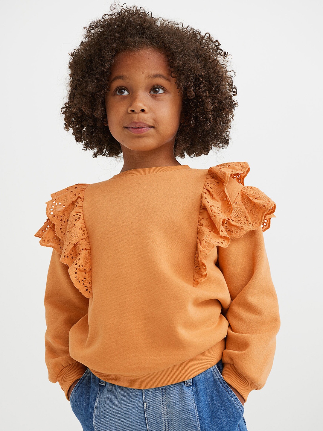 

H&M Kids Girls Oversized sweatshirt, Yellow