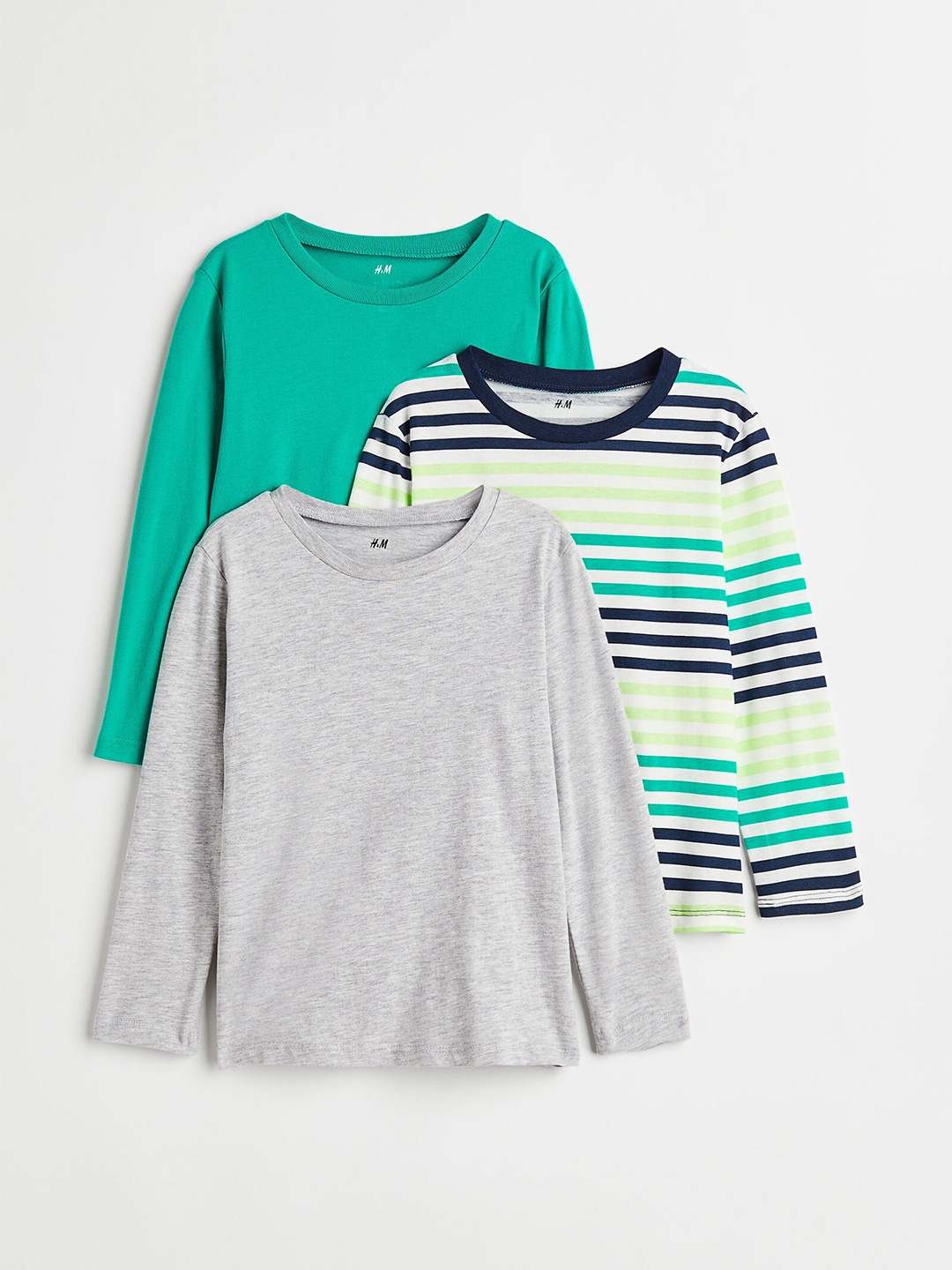 

H&M Girls Pack Of 3 Jersey Tops, Blue