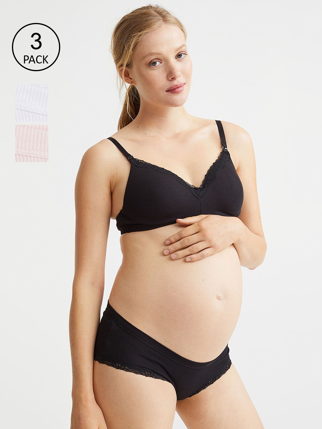

H&M Women MAMA 3-pack hipster briefs, Black