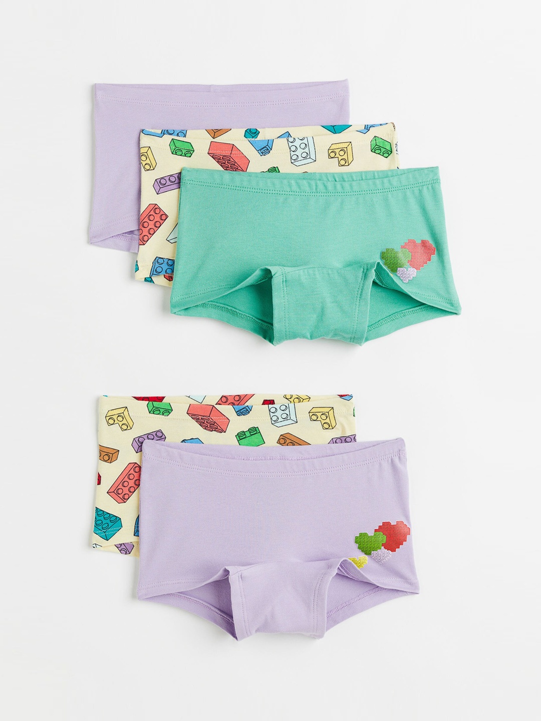 

H&M Girls 5-Pack Printed Boxer Briefs, Multi