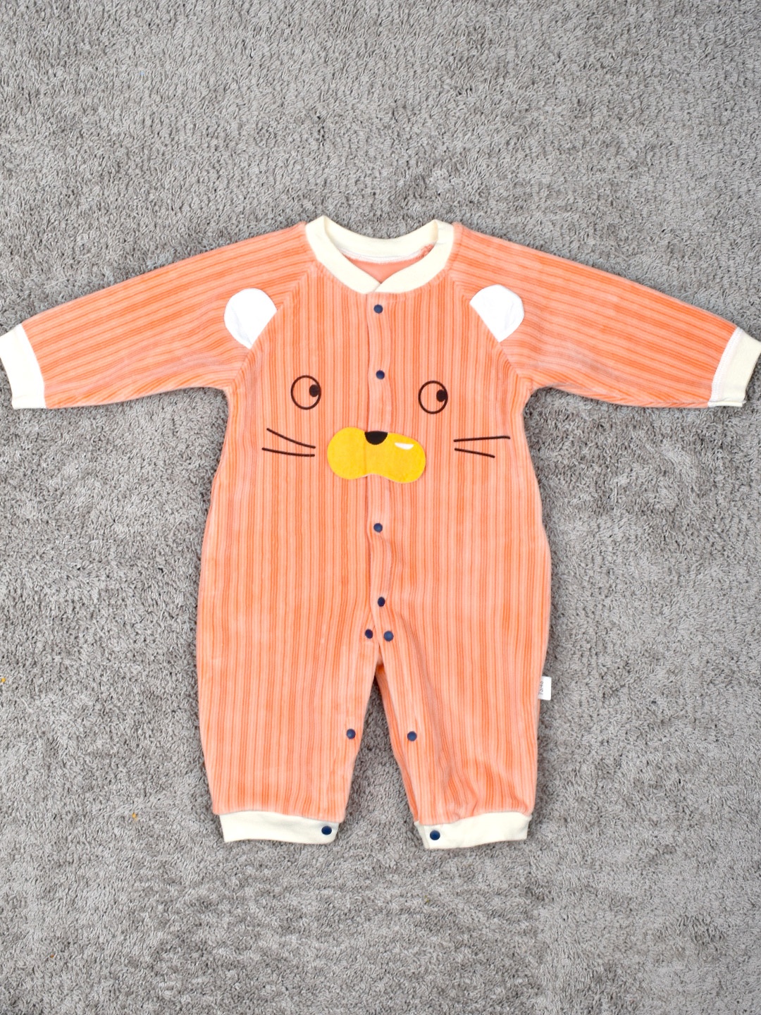 

Moms Home Infant Orange-Colored Printed Organic Cotton Rompers