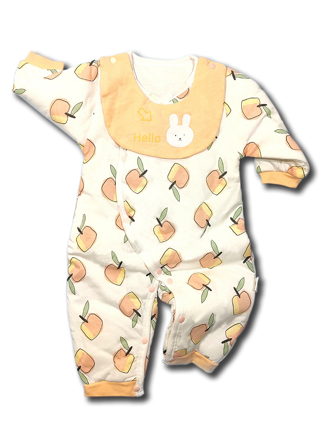 

Moms Home Infants Peach-Coloured Printed Pure Organic Cotton Romper