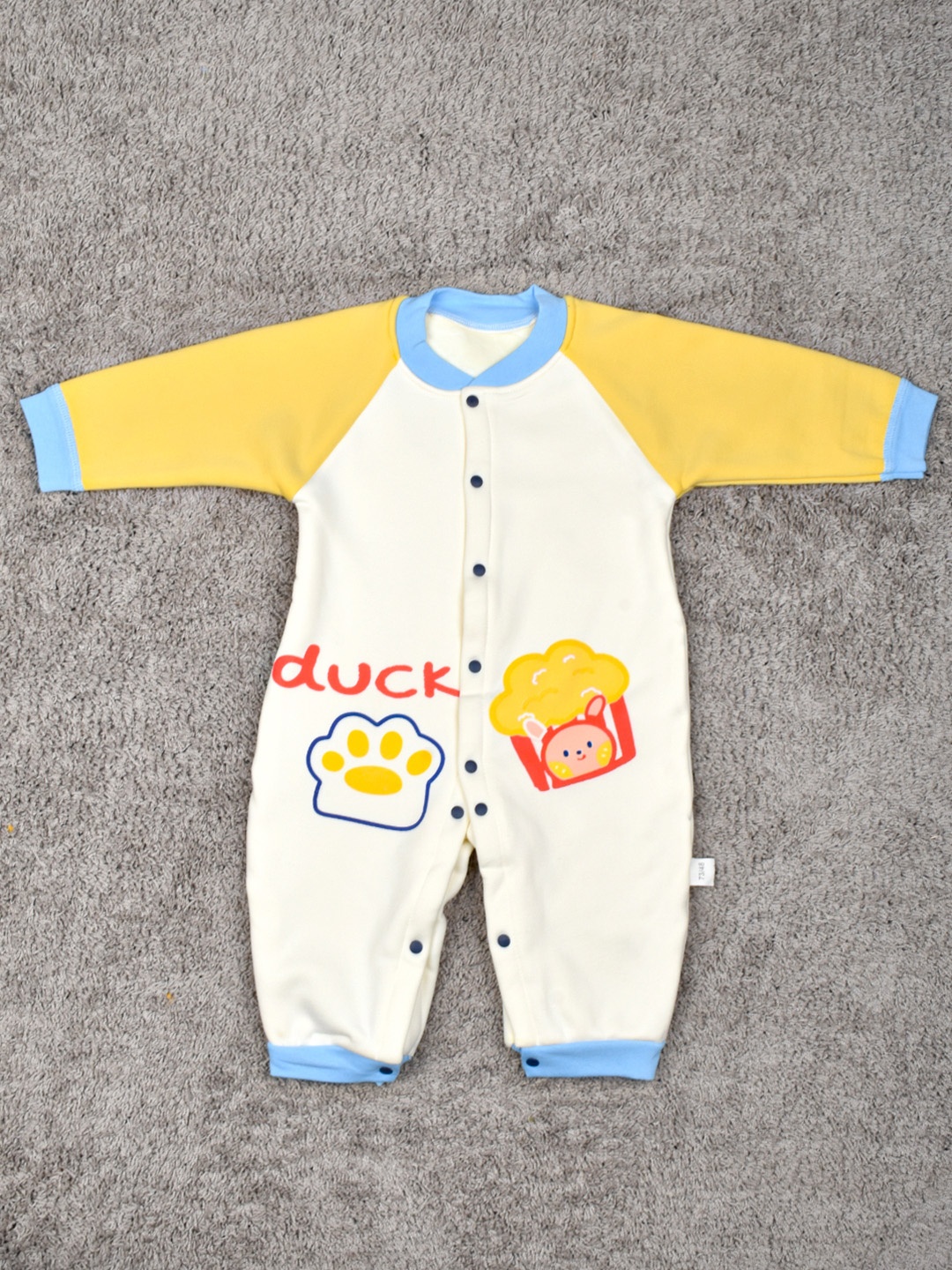 

Moms Home Infants Yellow & White Printed Organic Rompers