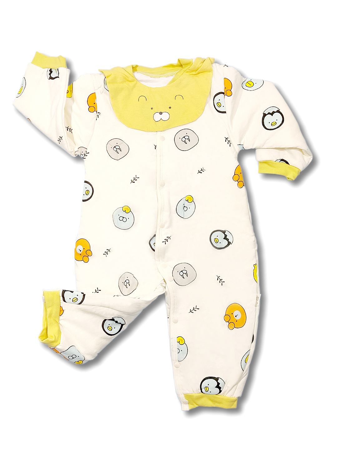 

Moms Home Infants Yellow Printed Pure Cotton Rompers