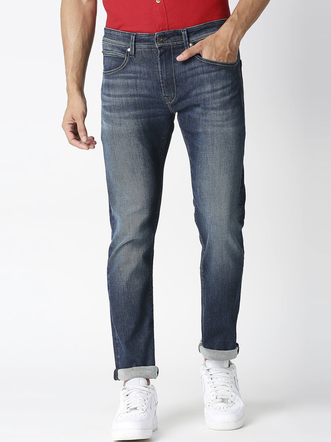 

Pepe Jeans Men Blue Slim Fit Heavy Fade Stretchable Jeans