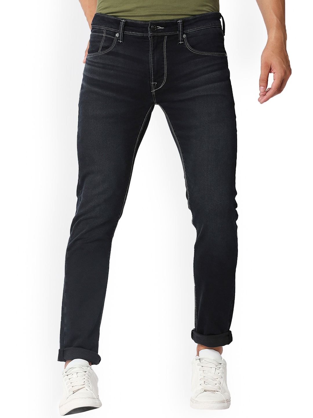 

Pepe Jeans Men Black Tapered Fit Low-Rise Stretchable Jeans