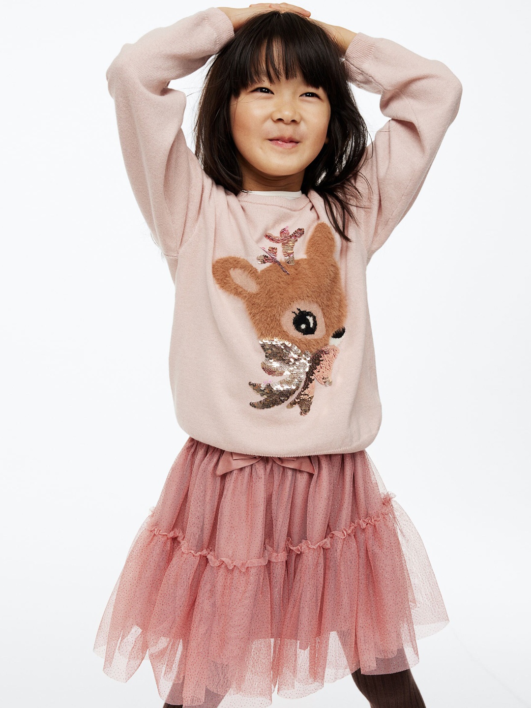

H&M Girls Glittery Tulle Skirt, Pink