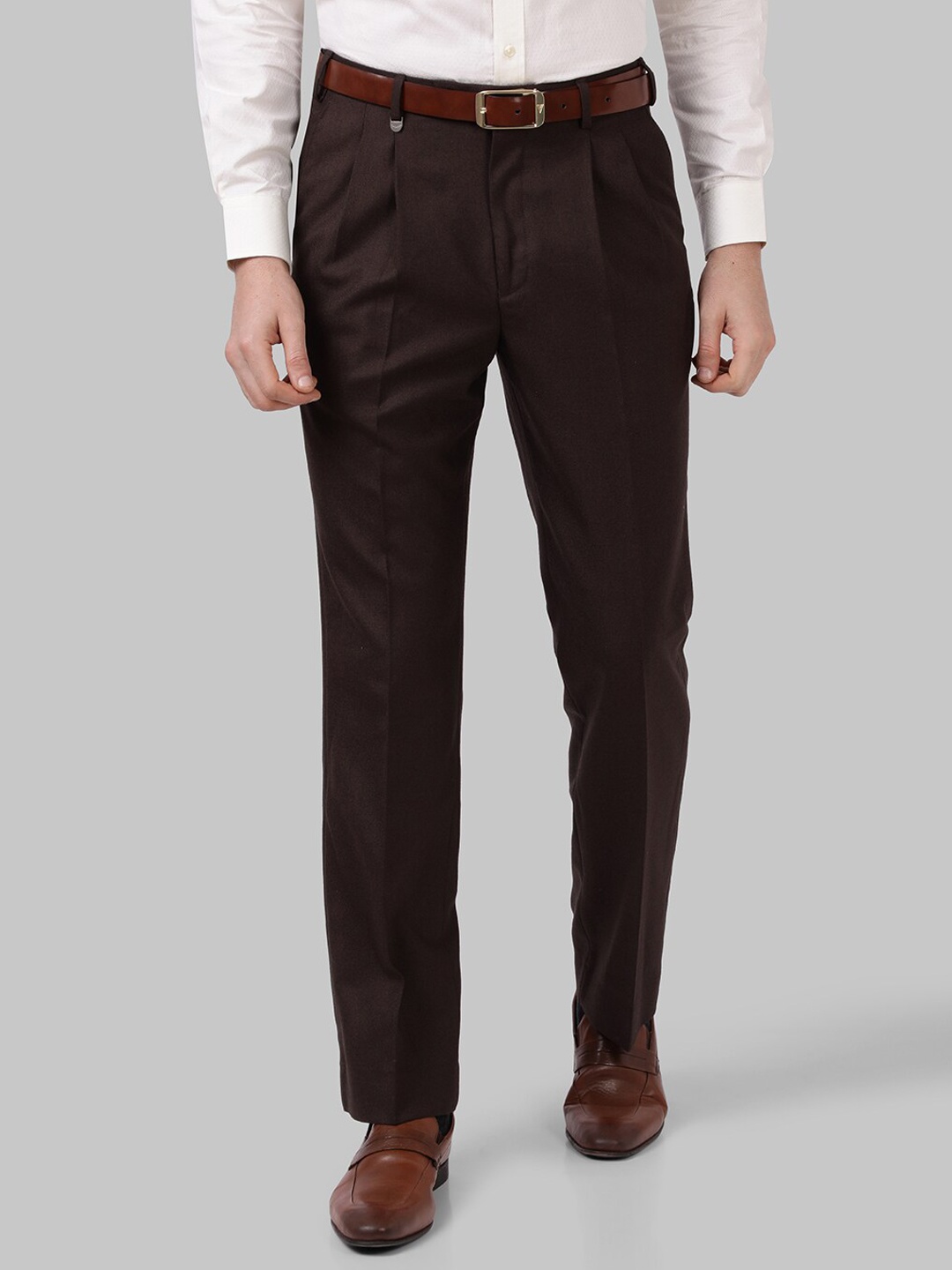 

Park Avenue Men Brown Pleated Trousers