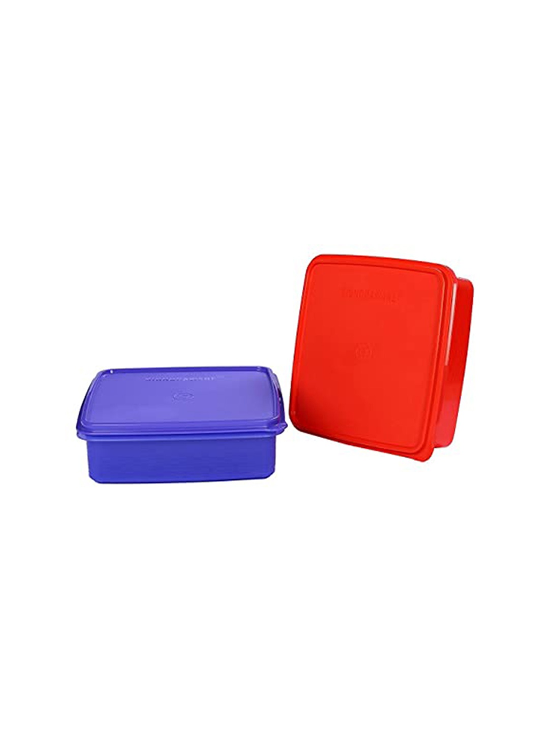 

SignoraWare Set Of 2 Blue & Red Solid Plastic Storage Container With Lid, Multi