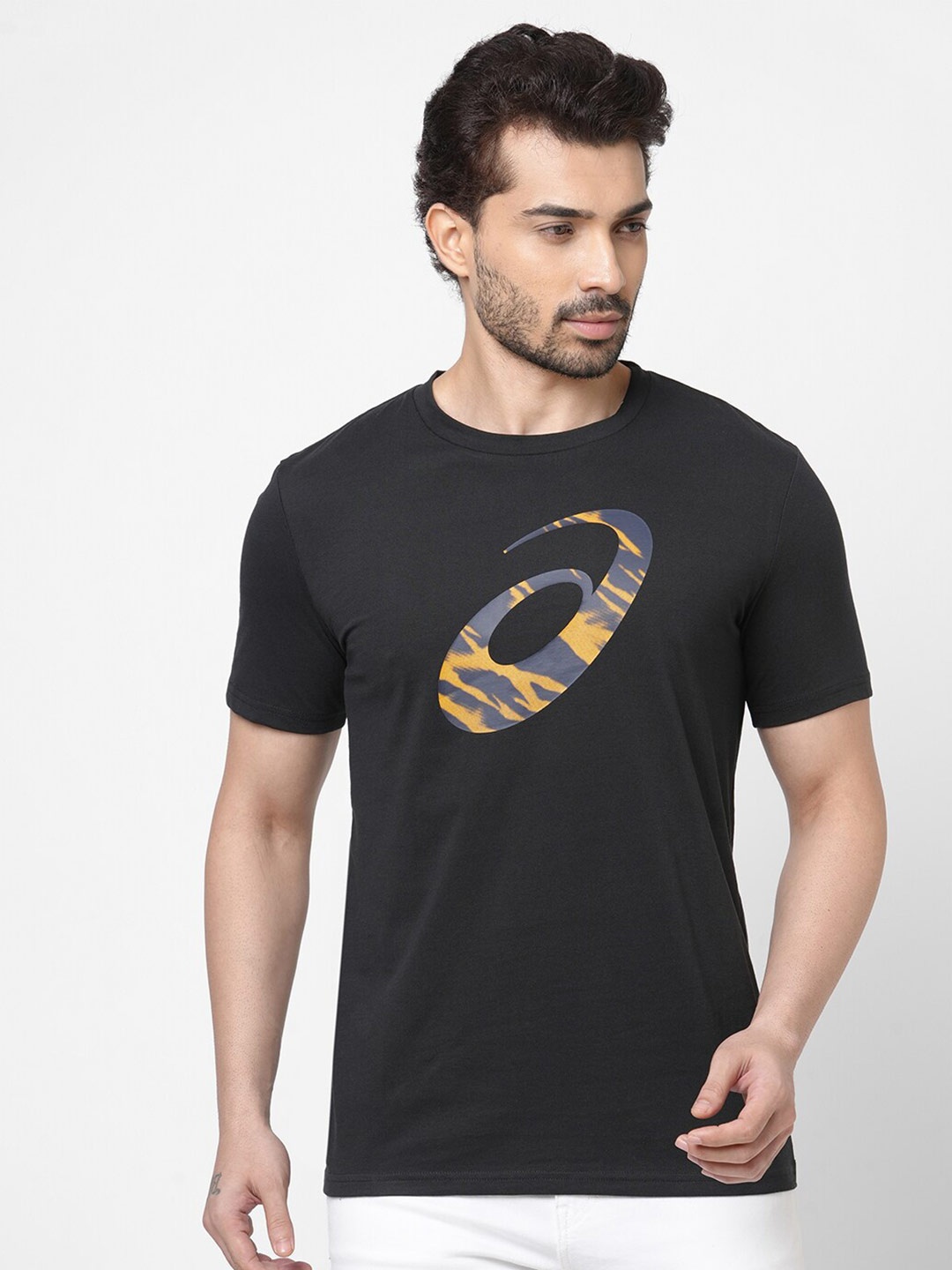 

ASICS Men Seasonal Graphic SS Brand Logo Printed Training T-shirts, Black