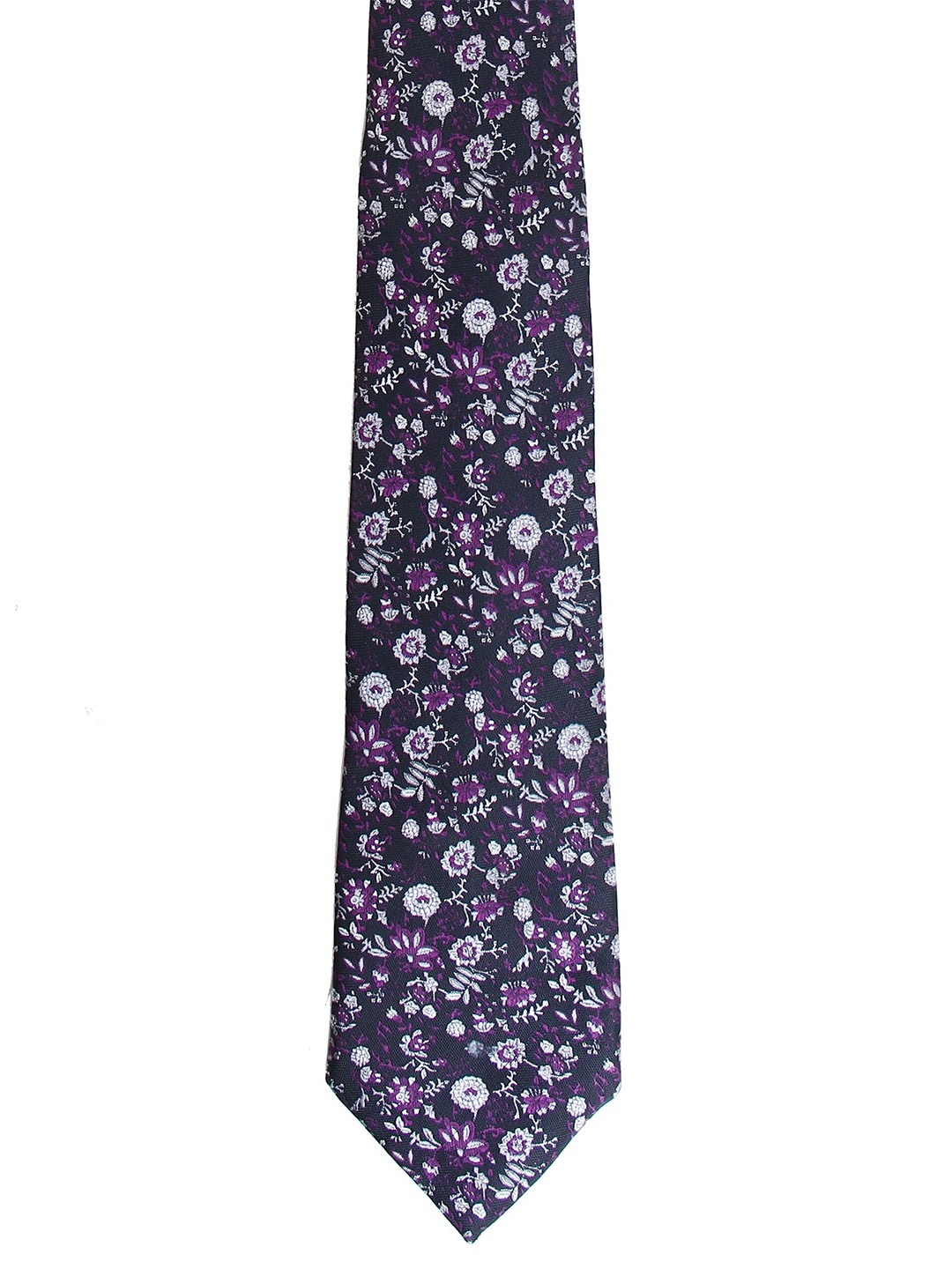 

Calvadoss Men Black & White Woven Design Broad Tie