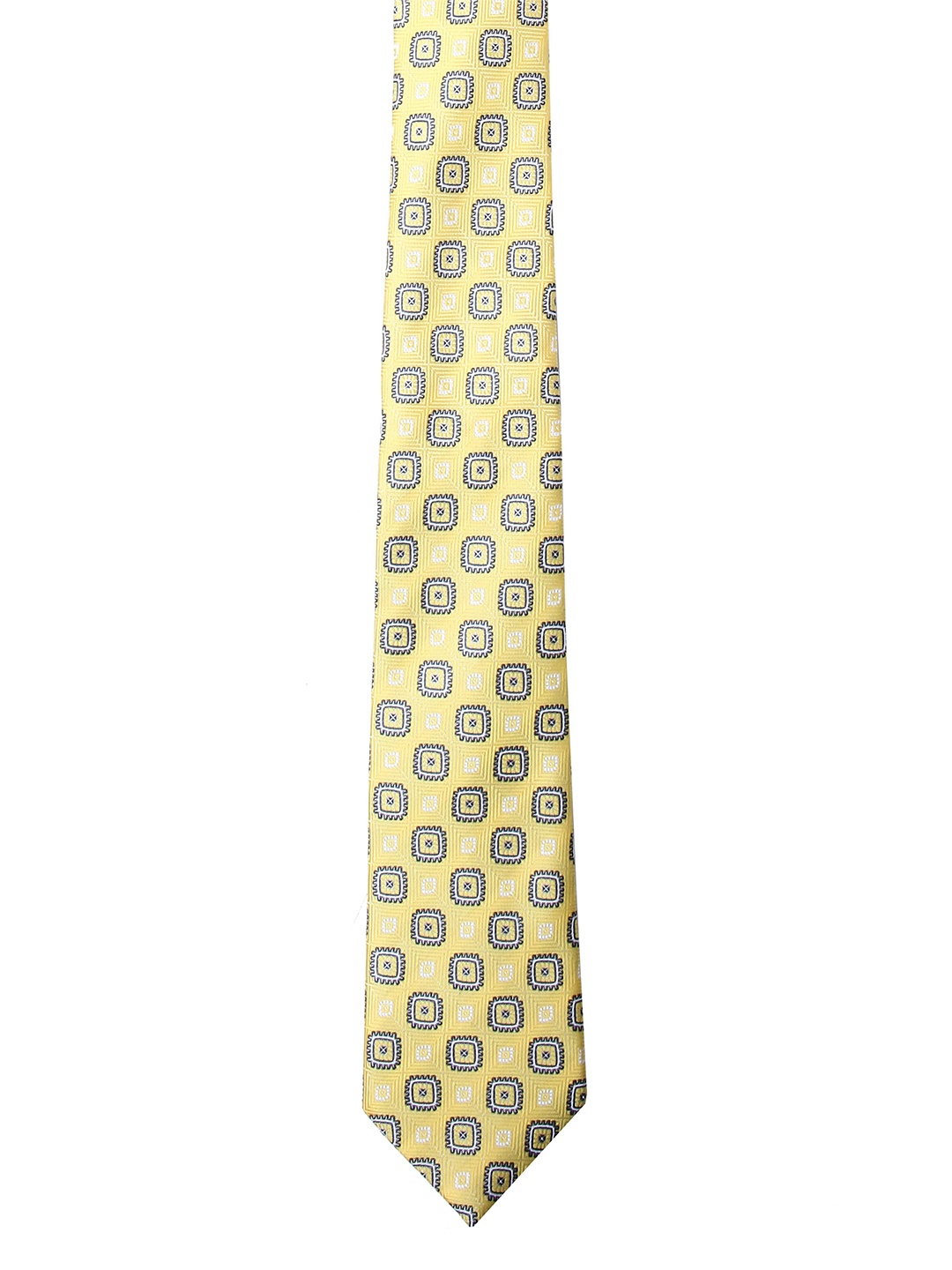 

Calvadoss Men Yellow & White Woven Design Broad Tie