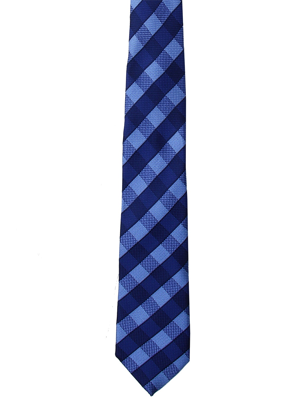 

Calvadoss Men Navy Blue & White Checked Broad Tie