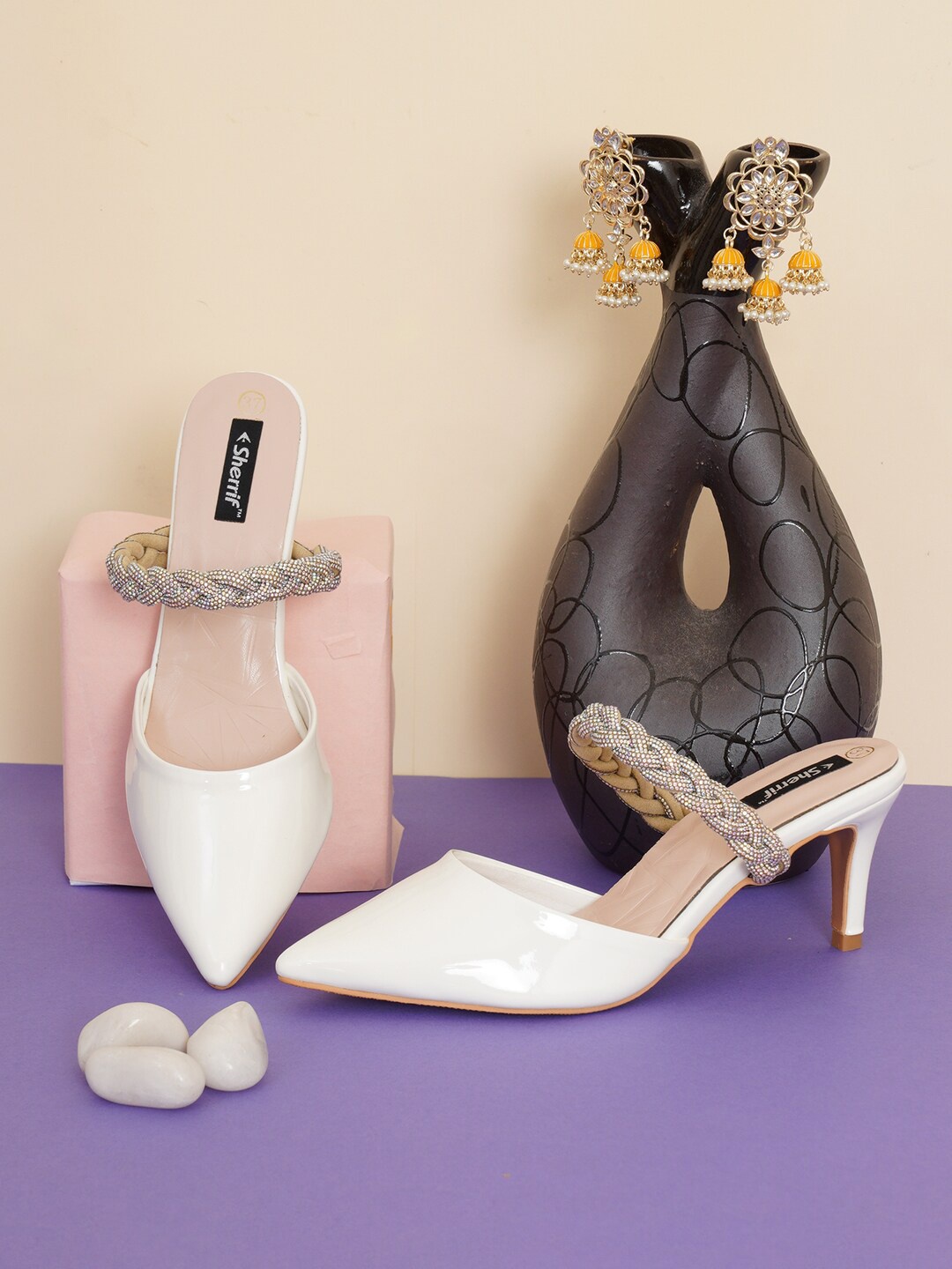 

Sherrif Shoes Women White Party Mules