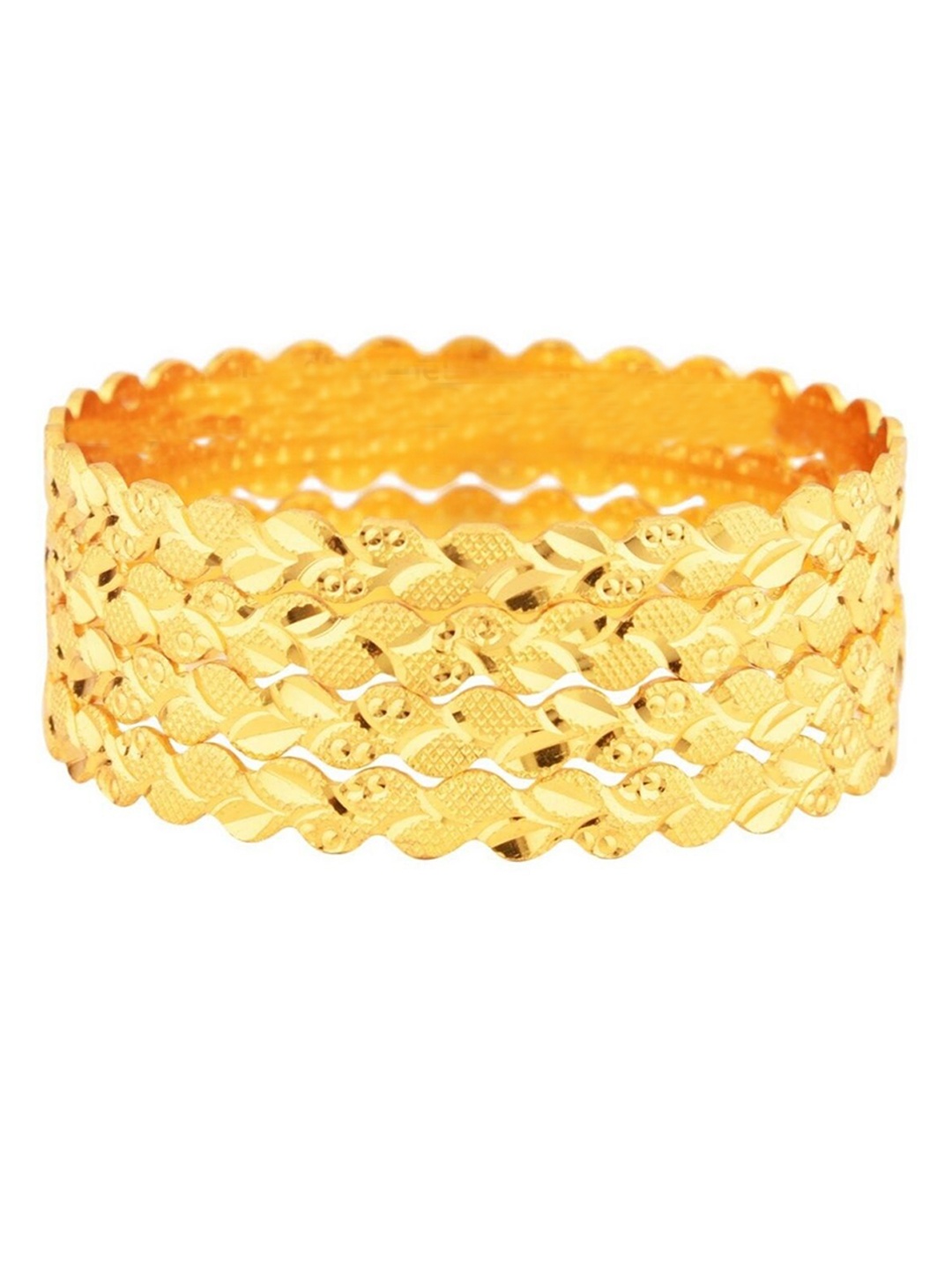

Efulgenz Gold-Plated & Gold-Toned Designer Bangle Set