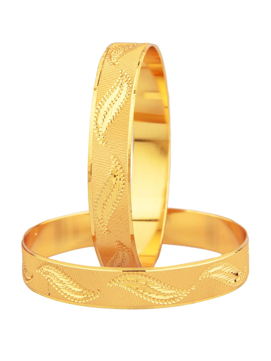 

Efulgenz Set Of 2 Gold-Plated Antique Designer Bangles