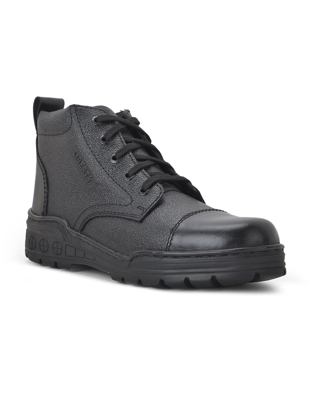 

Liberty Men Black Perforations Leather High-Top Sneakers