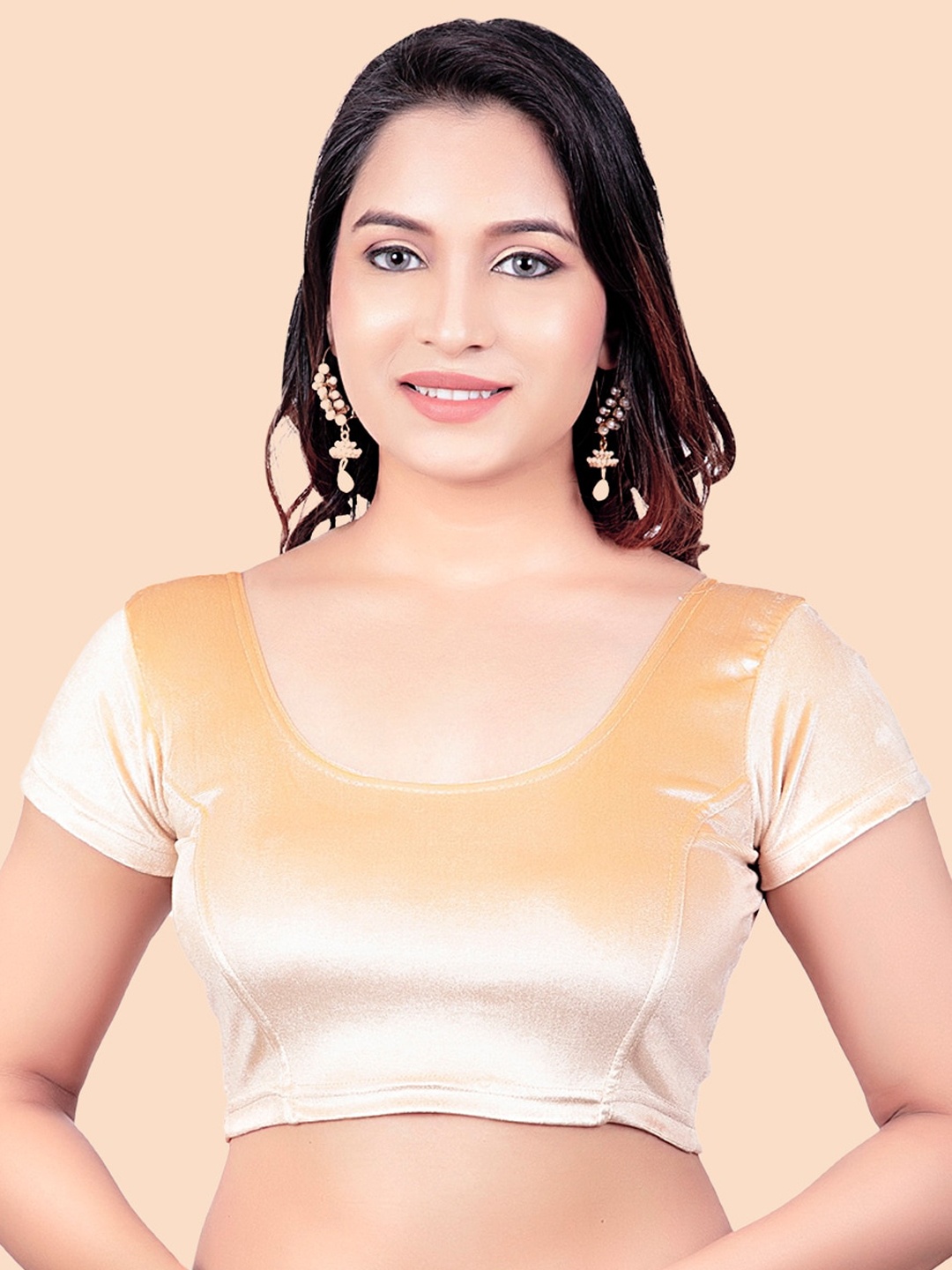 

FEMMIBELLA Women Gold Solid Stretchable Saree Blouse