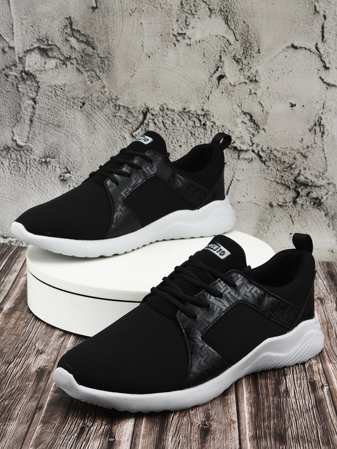 

Liberty Men Black Mesh Walking Non-Marking Shoes