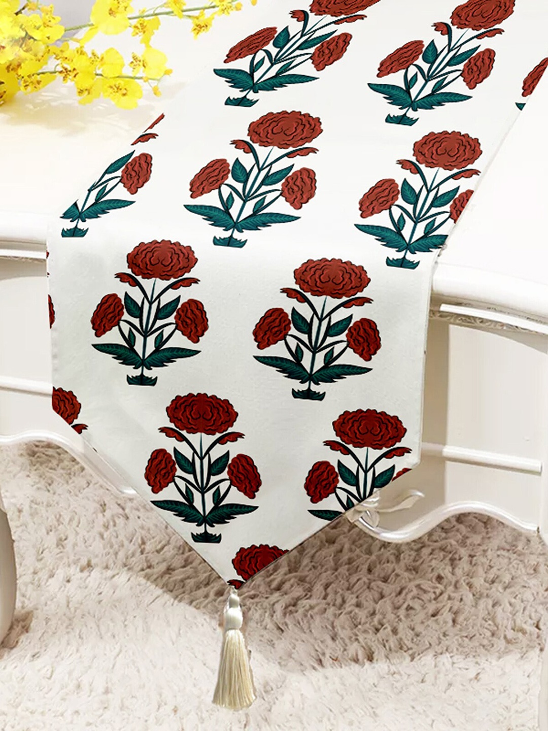 

STITCHNEST Maroon Printed Cotton Dining Table Runners