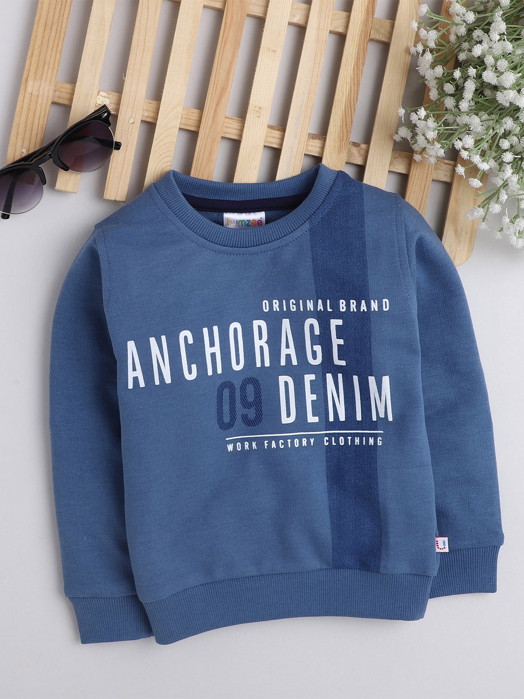 

BUMZEE Boys Blue Printed Sweatshirt