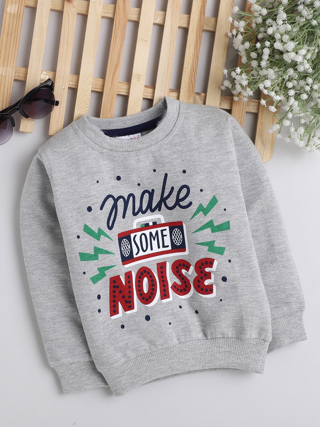 

BUMZEE Boys Grey Printed Sweatshirt