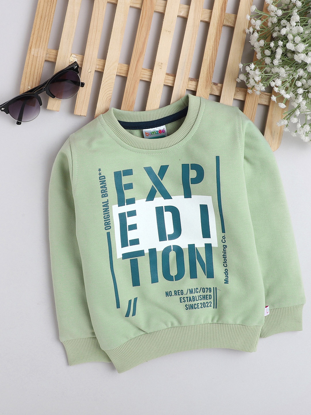 

BUMZEE Boys Green Printed Sweatshirt