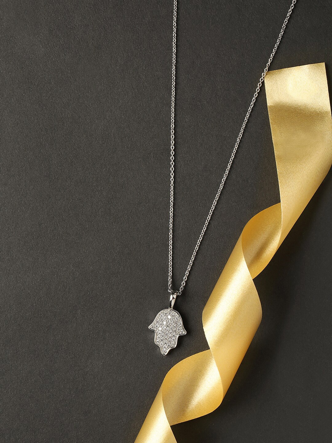 

HOT AND BOLD Silver-Toned Brass Silver-Plated Oxidised Chain