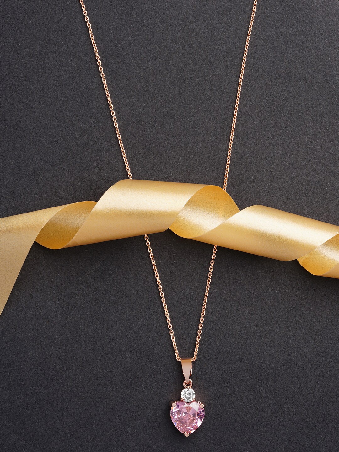 

HOT AND BOLD Gold-Toned & Pink Brass Gold-Plated Oxidised Chain