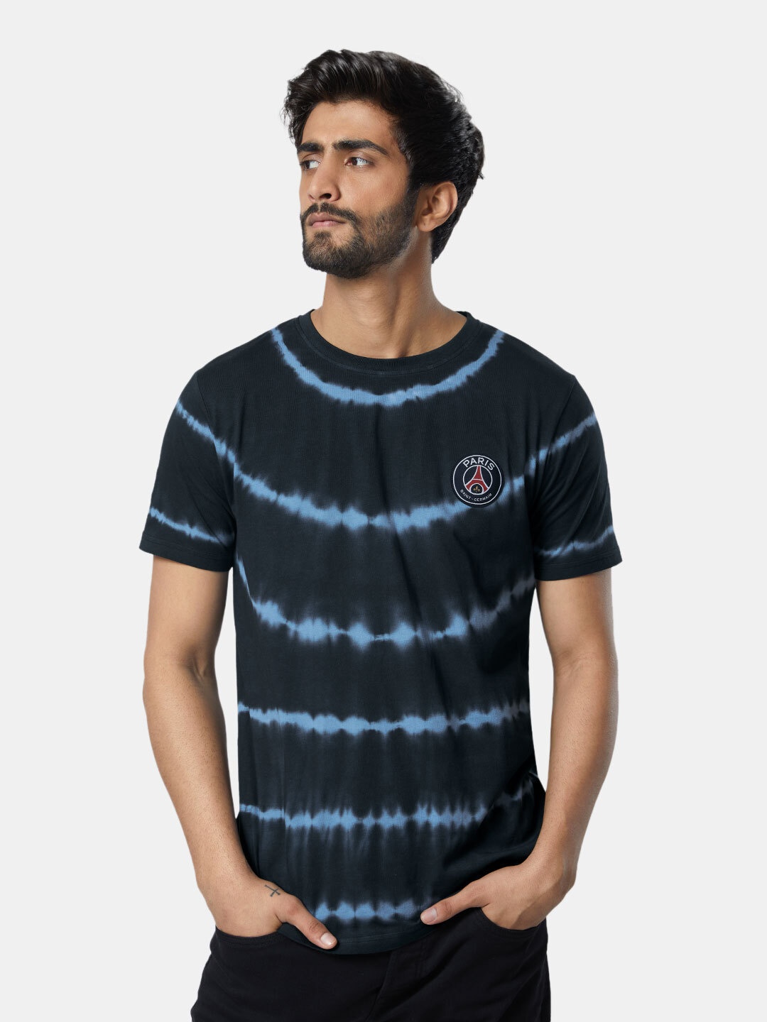 

The Souled Store Men Navy Blue Paris Saint-Germain Neymar Dyed T-shirt