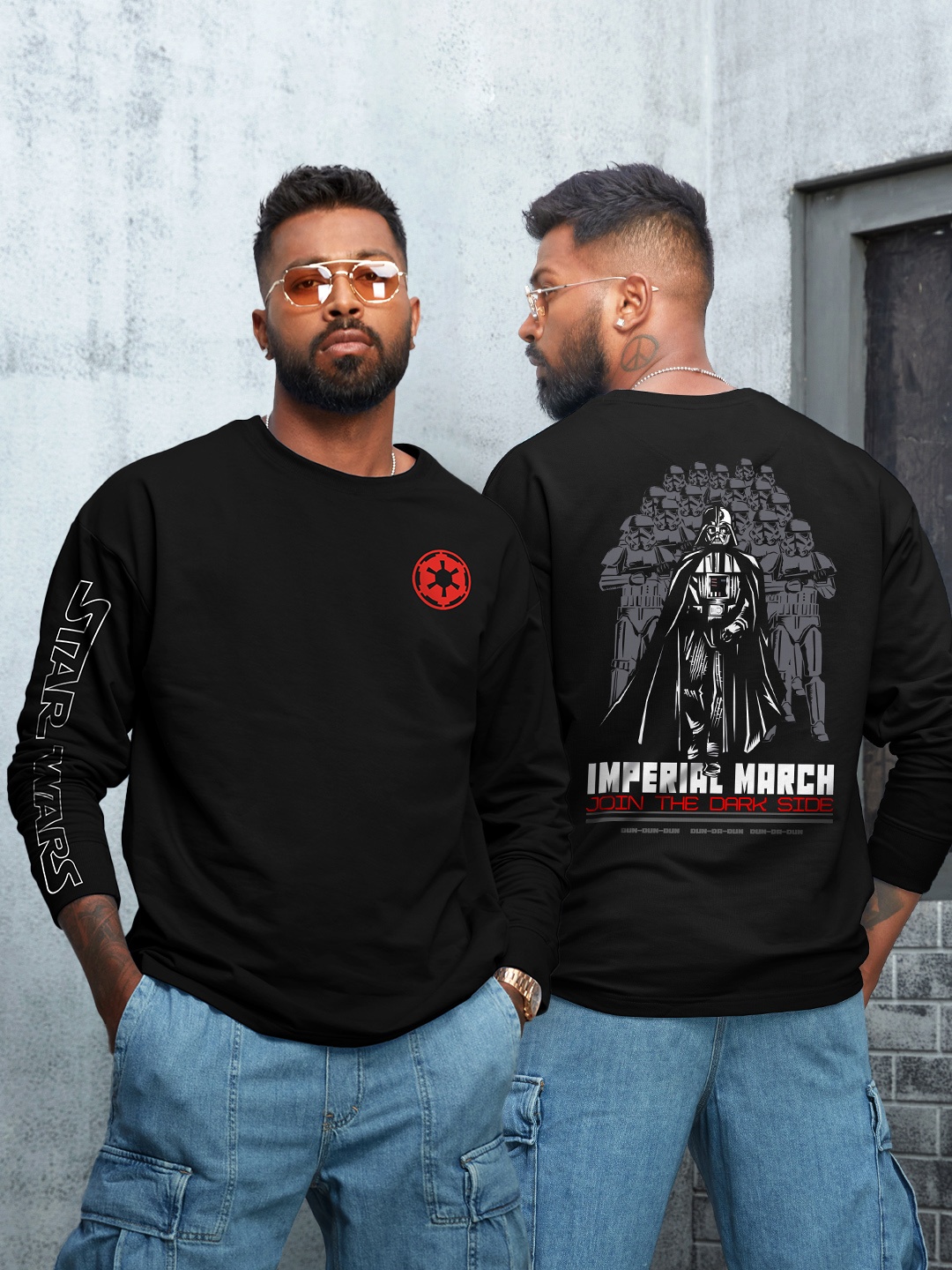 

The Souled Store Men Black Star Wars Black Empire Back Print Oversized T-Shirt