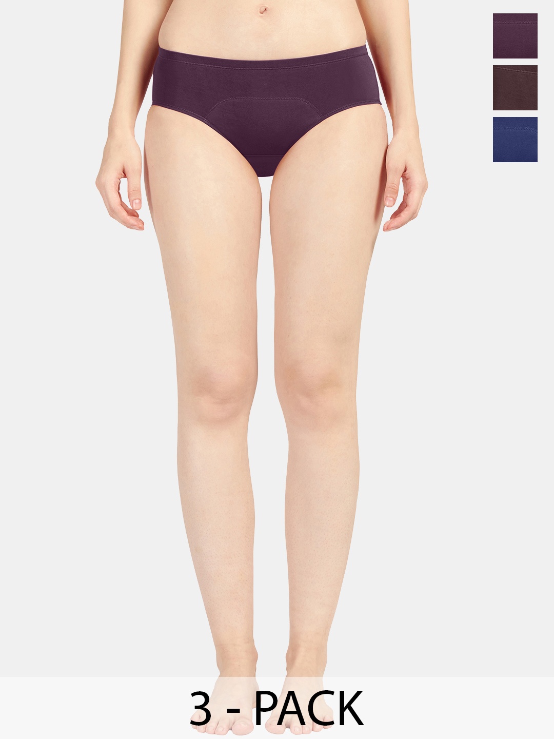 

Sonari Women Pack Of 3 Solid Leak-Proof period panty, Magenta