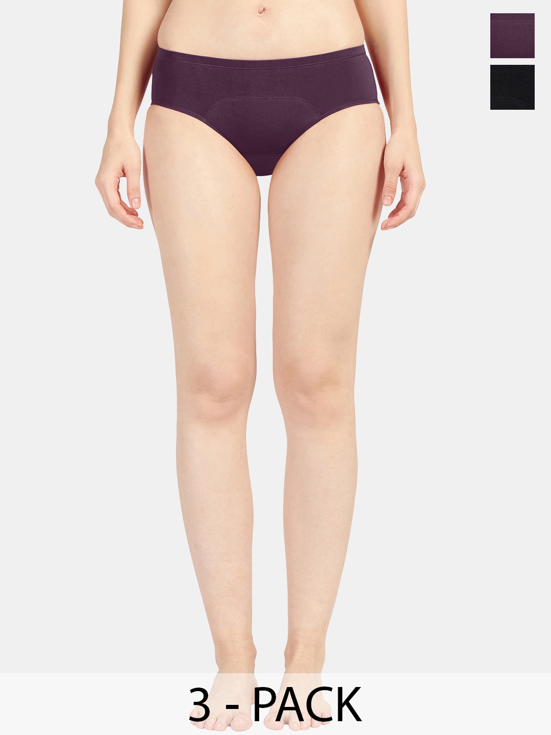 

Sonari Women Pack of 3 Solid Period Briefs, Purple