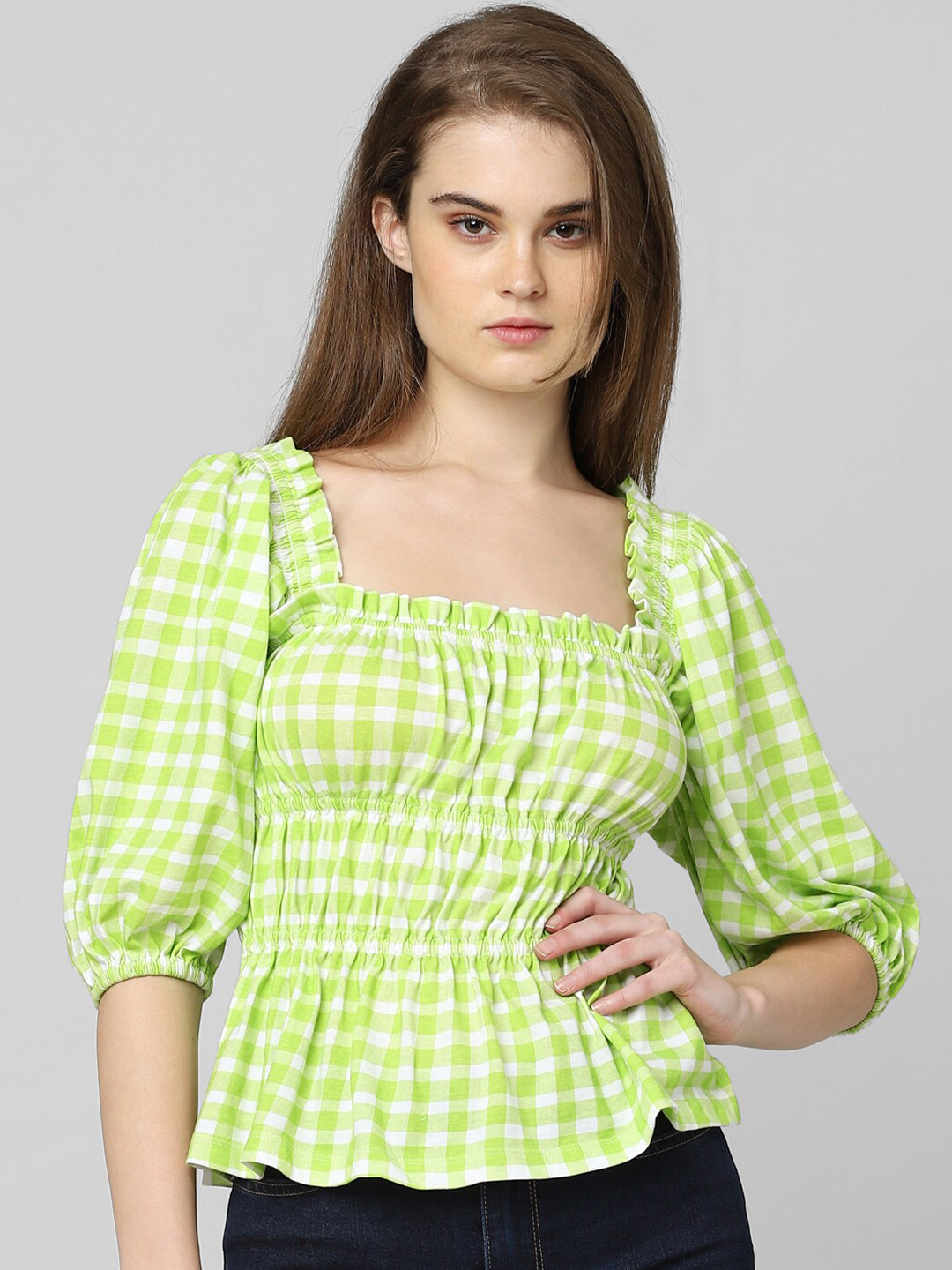 

ONLY Green Print Top