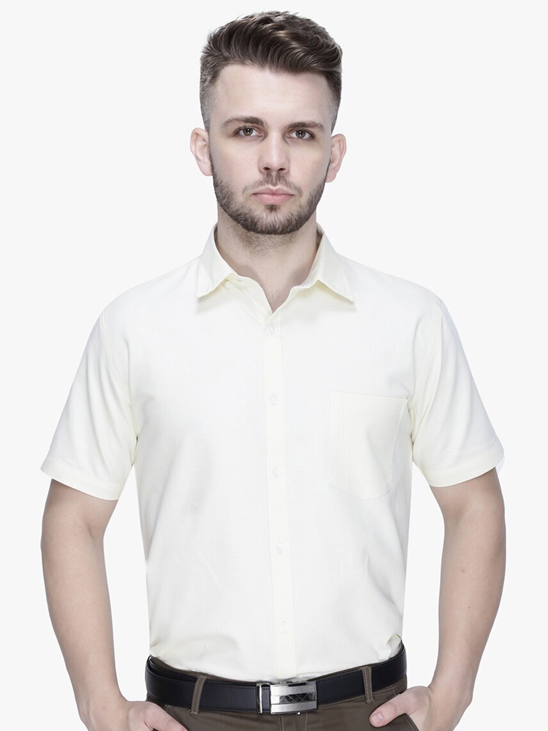 

Southbay Men Cream Smart Tailored Fit Formal Shirt
