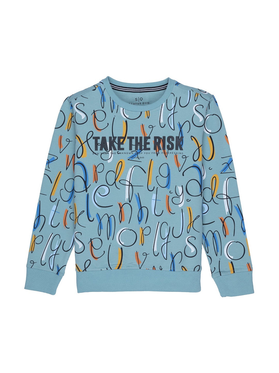 

Status Quo Boys Blue Printed Cotton Sweatshirt