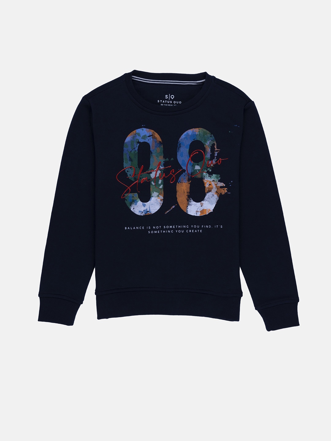 

Status Quo Boys Navy Blue Printed Sweatshirt