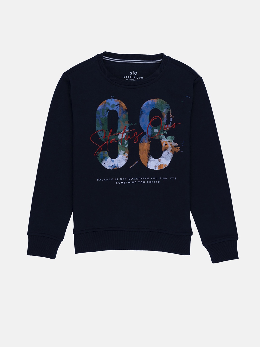 

Status Quo Boys Navy Blue Printed Sweatshirt