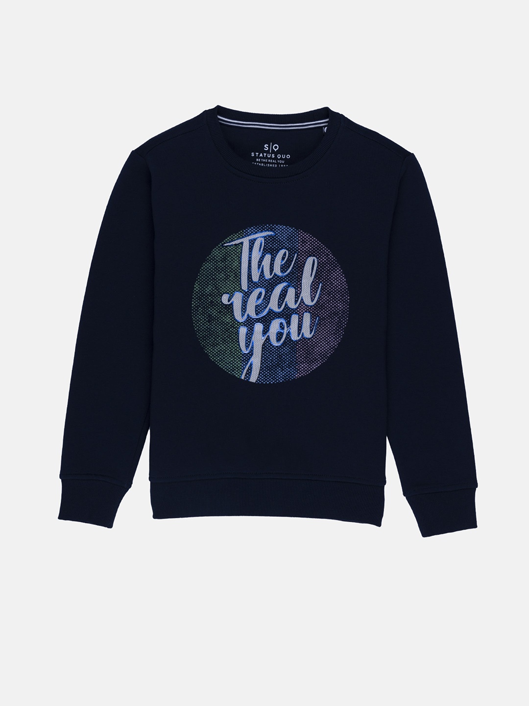 

Status Quo Boys Navy Blue Printed Sweatshirt