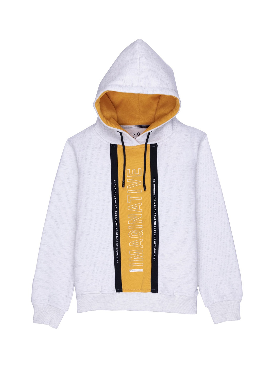 

Status Quo Boys Grey Printed Hooded Cotton Sweatshirt
